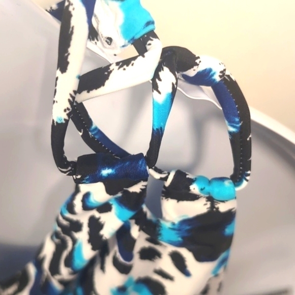 Cupshe Blue and leopard lace up Crisscross Bikini Size Large NWTG - Picture 13 of 14